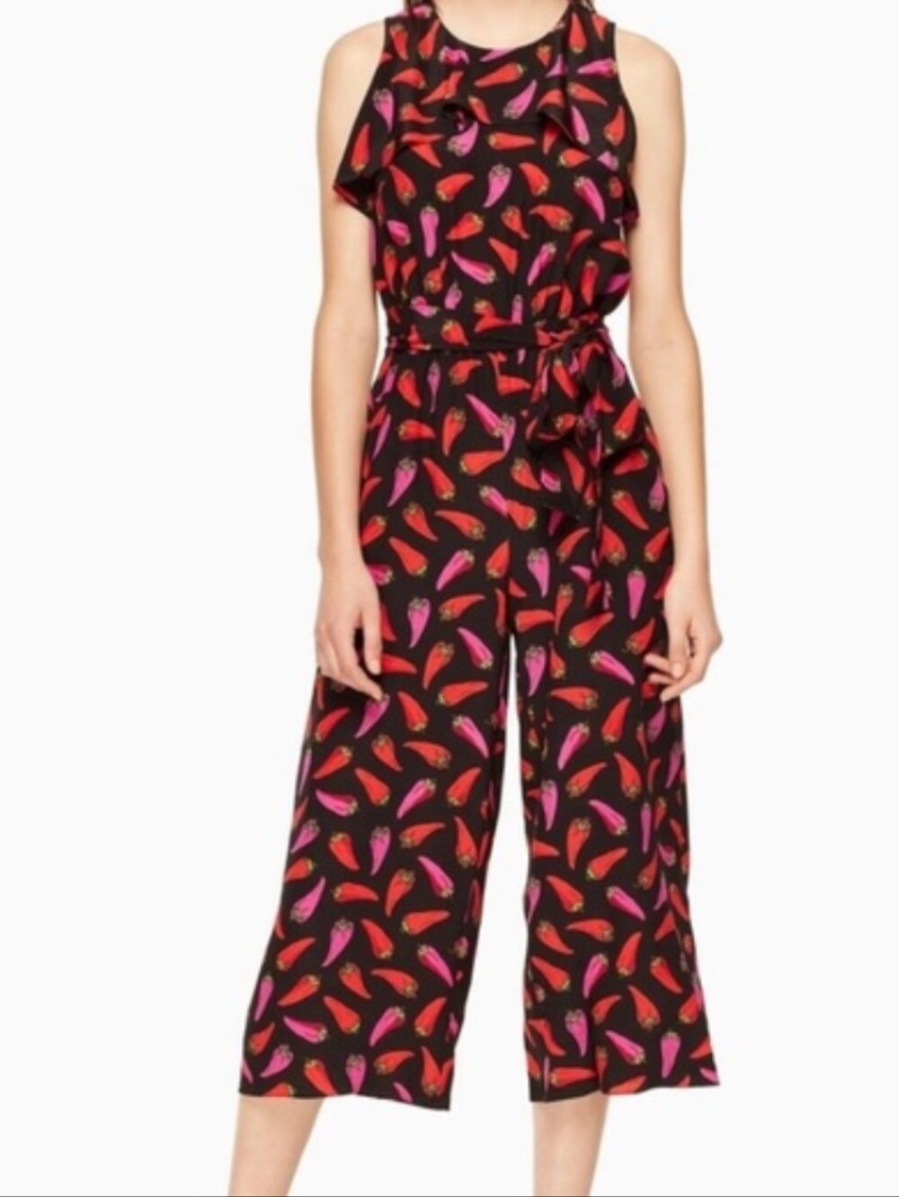 NWOT The Kate Spade Hot Pepper Jumpsuit Size 4 100% Silk